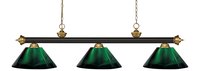 Z-Lite Riviera Bronze + Satin Gold Incandescent Medium base (E-26) Pool Table Lighting | 200-3BRZ+SG-ARG