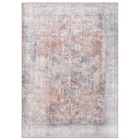 World Rug Gallery 5 x 7 (ft) Loomed Rust Rectangular Indoor Tribal Vintage Machine washable Pet Friendly Area rug Polyester in Red | 6039RUST5X7