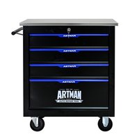 GDFStudio 4 Drawers Multifunctional Tool Cart with Wheels Black one_size | 344166