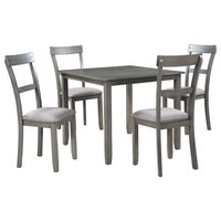 Qualler Gray Contemporary/Modern Dining Room Set with Square Table ( Seats 4 ) | ZHDTM036E