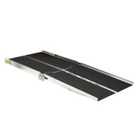 Prairie View Industries Multifold 6-ft x 30-in Aluminum Folding Entryway Wheelchair Ramp ADA Compliant in Black | WCR630