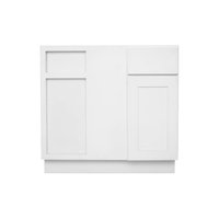 RELIABILT Fairplay 36-in W x 34.5-in H x 24-in D White Blind Corner base Ready to assemble (RTA) Plywood Cabinet Recessed Panel Shaker | LS-SW-SCB36R