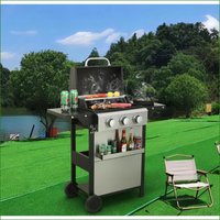 Watnature GrillSmokers 3Burner Gas Grill 25650 BTU for Backyard Patio Outdoor Cooking Metal Stainless Steel one_size | 709TBF48PH1E