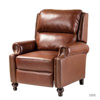 14 Karat Home BROWN Leather Upholstered Recliner Polyester | RCLB0171-BROWN