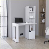 SunJet Desks with 1Cabinet and 4Tier Bookcase 25.1W x 17.7D Work Surface White Engineered Wood one_size | DRCCJ9CC2T03Y