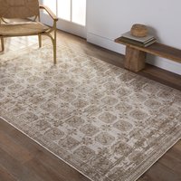 Jaipur Living 9 x 12 (ft) Loomed Polyester Tan Rectangular Indoor Trellis Global Machine washable Area rug in Brown | RUG154357