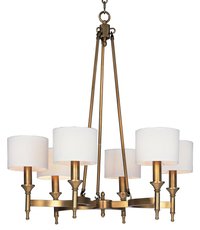 Maxim Lighting Fairmont 6 -Light Burnished Brass Traditional For Use in Bedrooms, Dining Rooms, Foyers, Kitchens, Living Rooms Chandelier | 22375OMNAB