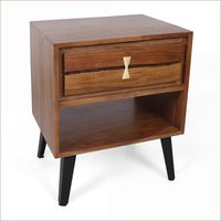 Watnature Acacia Wood Bedside Table for Bedroom Space Saving with Drawer amp Shelf Distinctive Natural Design one_size | 3HB9QXM1ODA7