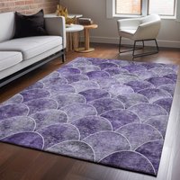 Addison Rugs Mayfield AMF594PP 9 x 12 (ft) Loomed Purple Rectangular Indoor Geometric Machine washable Pet Friendly Area rug | AMF594PP9X12