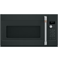 Cafe 1.7-cu ft Air Fry Over-the-Range Convection Microwave with Sensor Cooking ( Matte Black with Brushed Stainless Handles ) Stainless Steel