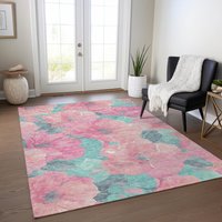 Addison Rugs Chantille ACN1545PI 8 x 10 (ft) Pink Rectangular Indoor/Outdoor Geometric Machine washable Pet Friendly Area rug Polyester