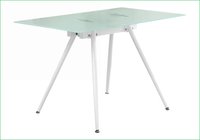 SunJet Desks 47 L Home Office Computer Desk Modern with Sturdy Metal Legs Glass Top White Tempered Glass Large | VM13MS4WCHD7M