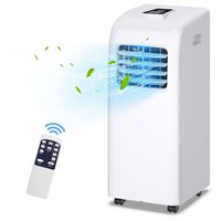 Costway Ashrae 8000 BTU Portable Air Conditioner and Dehumidifier Function Remote With Window Kit Side Handles and Wheels White | CSHY000580