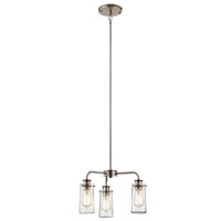 Kichler Braelyn 3 -Light Pewter Farmhouse For Use in Bedrooms, Dining Rooms, Foyers, Kitchens, Living Rooms Chandelier | 43057CLP