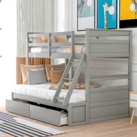 ModernLuxe Twin over Full Bunk Bed with Storage Gray | LT000022AAE