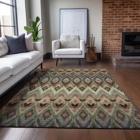 Addison Rugs Chantille ACN617TP 9 x 12 (ft) Taupe Rectangular Indoor/Outdoor Geometric Machine washable Area rug Polyester in Brown | ACN617TP9X12