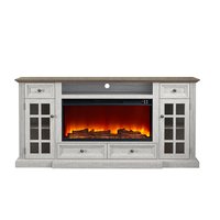 Festivo Farmhouse/Rustic Off-White TV stand ( Accommodates TVs up to 80-in ) | FTS24276