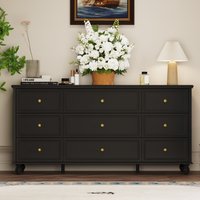 FUFU&GAGA Black 9 -Drawer 63.0-in Standard dresser | XL0005-02