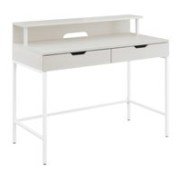 OSHOME Contempo 40.0-in White Casual Writing desk Hutch Included | CNT44-WK