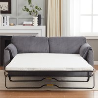 GDFStudio Modern 79.13-inch Multi Functional Pull-Out Futon and Recliner Sleeper Sofa Bed-Grey | 341256