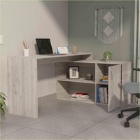 SunJet Desks L Shaped Writing Desk with 2 Shelves and Single Door Cabinet 59.64 W x 25.39 H BeigeLight Natural Particle Board Large | 44FPIJYOI1QMI
