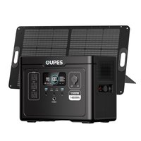 OUPES 1500 Watt Output 3600 Peak Push Button Start Solar Generator Exodus 1500 with 100 Watt Solar Panel for Outdoor Camping | SG-S015+100