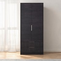 SunJet Dressers and Chests And - Engineered Wood Armoire for Bedrooms Classic Black Tall Storage with Doors | OIMUXXOTR2AE