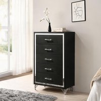 SUNCREAT Bedroom Dressers and Chests and with Black Engineered Wood Storage and Drawers one_size | SLJFNP1WBER8