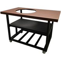 HEATMASTER Large Big Green Egg Table Brown Aluminum Grill cart | PCEKDBGELGRST