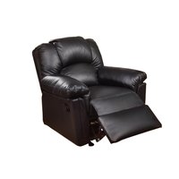 Benzara Bonded Leather Rocker/Recliner Black Faux leather Upholstered Tufted Powered Reclining Zero Gravity Recliner | BM171422