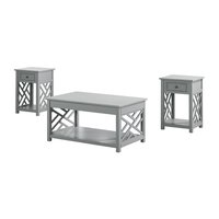 Alaterre Furniture Coventry 3 -Piece Modern Gray Pine Accent Table Set with Storage | ANCT0111440