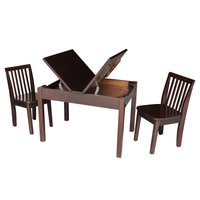 International Concepts Rich Mocha Rectangular Kid's Play Table ( Set of 2 Chairs) in Brown | K15-JT2532L-263-2