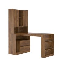 SINOFURN 45.6-in Brown Casual Computer desk Hutch Included | WF194328AAD