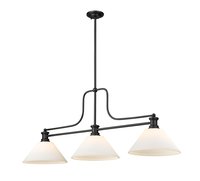 Z-Lite Melange Matte Black Halogen Medium base (E-26) Pool Table Lighting | 725-3MB-AMO14