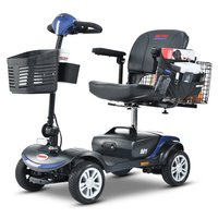 Xspracer Four Wheels Compact Travel Mobility Scooter with Large Rear Basket (Blue) | ML-MS503