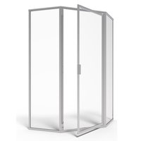 American Standard Silver Shine 22-in W x 68.5-in H Framed Clear Glass Corner Neo Angle Pivot Soft Close Shower door | AMPQF14400.213