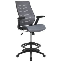 Flash Furniture Kale Dark Gray Contemporary Adjustable Height Swivel Mesh Drafting Chair | 889142669708