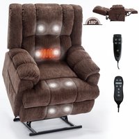 LOVMOR Dual Motor Heat Massage Electric Power Lift Recliners with Remote Medium firm Heavy Duty Brown | SF-WO-W1803P206477