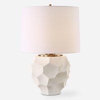 Uttermost 30392-1 On Edge Table Lamp Chalk White Glaze and Antique Brass | 2724205