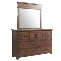 Picket House Furnishings Dex Cherry 8 -Drawer 62-in Standard dresser With Mirror in Brown | JX600DRMR