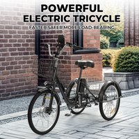 Skeri Electric Tricycle for Adults-350W 48V Black Electric Trike Motorized Three Wheel Electric Bicycle-7 Speeds 3 Wheels Adult Electric Tricycle