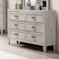 IHOMEadore Beige 6 -Drawer Standard dresser in White | MDFM7202WH-D