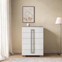SUNCREAT Bedroom White Wood Dressers and Chests and 17.7 x 35.4 x 51.5 in featuring Storage | NAFP5RW078HI