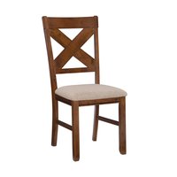 Powell Set of 2 Casual Polyester/Polyester Blend Upholstered Dining Side Chair (Wood Frame) in Brown | PWLS540