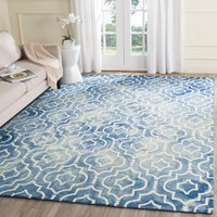 Safavieh Dip Dye Danna 9 x 12 (ft) Tufted Wool Blue/Ivory Rectangular Indoor Geometric Bohemian/Eclectic Spot Clean Only Area rug | DDY538K-9