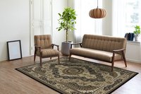 MDA Rugs Prime 8 x 10 (ft) Black and Rectangular Indoor Medallion Area rug Polyester | PE24811