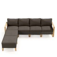 Rilyson ModularSofa Wicker Outdoor Sectional with Gray Cushions and Wicker Frame | FS161X2150N162-3