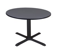 Regency Cain Square Round Tables Grey Black Round Contemporary/Modern Wood Dining Table, with Black Finish and Metal Pedestal Base 48-in L x 29-in H