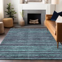 Addison Rugs Chantille ACN1846TE 8 x 10 (ft) Loomed Teal Rectangular Indoor/Outdoor Geometric Machine washable Pet Friendly Area rug Polyester in Blue