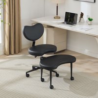 LOVMOR Meditation Chair Plus Cross Legged Chair with Wheels ADHD Chair Criss Cross Desk Chair with Lumbar Support and Adjustable Stool Flexible